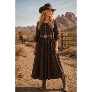 Double D Ranch Vintage Prairie Peasant Maxi Dress
